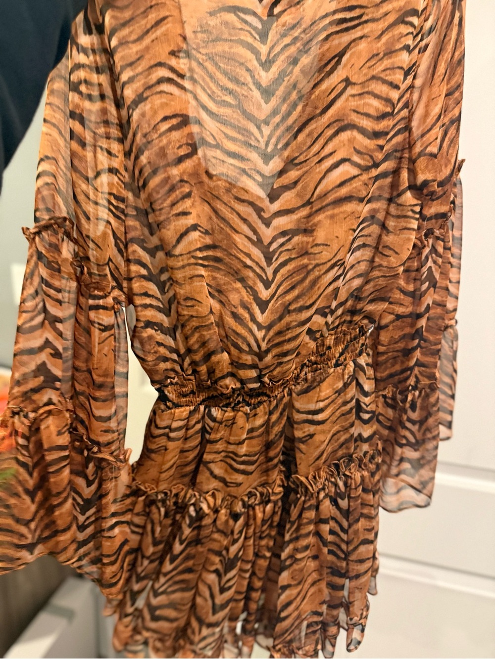 Misa Los Angeles Tiger-Print Long Sleeve Dress - Picture 3 of 3